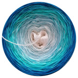 Ombreccino wool white, dragonfly, riviera, seablue