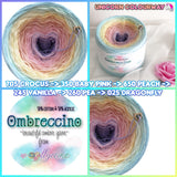 Ombreccino crocus, baby pink, peach, vanilla, pea, dragonfly