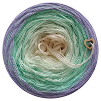 Ombreccino creme, pea, pistachio, crocus