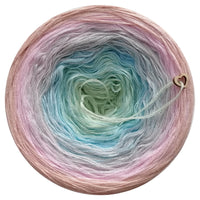Ombreccino pea, dragonfly, light grey, baby pink, peach