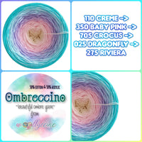 Ombreccino creme,baby pink, crocus, dragonfly, riviera