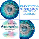 Ombreccino dragonfly, light grey, riviera, seablue