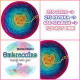 Ombreccino gold, riviera, seablue, hot pink