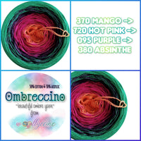 Ombreccino mango, hot pink, purple, abs!nthe