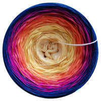 Ombreccino vanilla, gold, mango, hot pink, midnight blue