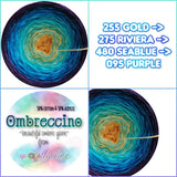 Ombreccino gold, riviera, seablue, purple