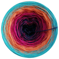 Ombreccino midnight blue, hot pink, mango, riviera