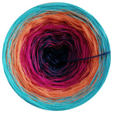 Ombreccino midnight blue, hot pink, mango, riviera