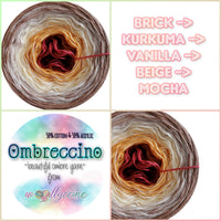 Ombreccino brick, kurkuma, vanilla, beige, mocha