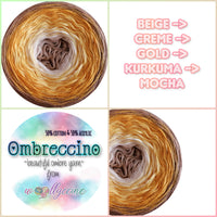 Ombreccino beige, creme, gold, kurkuma, mocha