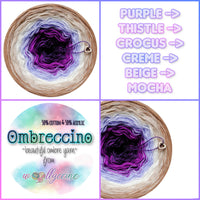 Ombreccino purple, thistle, crocus, creme, beige, mocha