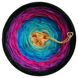 Ombreccino gold, riviera, seablue, hot pink, thistle, black