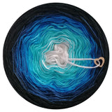 Ombreccino wool white, riviera, seablue, midnight blue, black