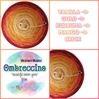 Ombreccino vanilla, gold, kurkuma, mango, brick