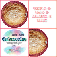 Ombreccino vanilla, gold, kurkuma, brick