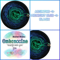 Ombreccino abs!nthe, midnight blue, black