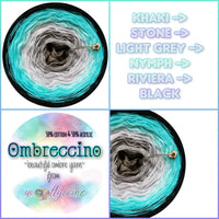 Ombreccino khaki, stone, light grey, nymph, riviera, black