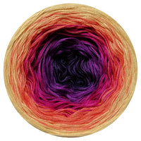 Ombreccino purple, thistle, hot pink, mango, gold