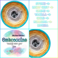 Ombreccino stone, light grey, creme, vanilla, gold, kurkuma, riviera