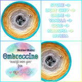 Ombreccino stone, light grey, creme, vanilla, gold, kurkuma, riviera
