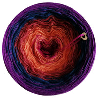 Ombreccino hot pink, mango, brick, midnight blue, thistle