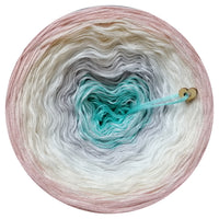 Ombreccino nymph, light grey, wool white, creme, peach