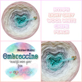 Ombreccino nymph, light grey, wool white, creme, peach