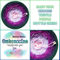 Ombreccino baby pink, krokus, oset, fiolet, butelkowa zieleń