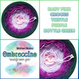 Ombreccino baby pink, krokus, oset, fiolet, butelkowa zieleń