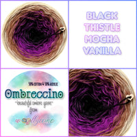 Ombreccino black, thistle, mocha, vanilla