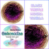 Ombreccino black, thistle, mocha, vanilla