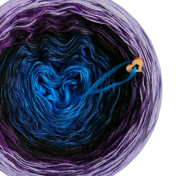 Ombreccino seablue, midnight blue, black, purple, crocus