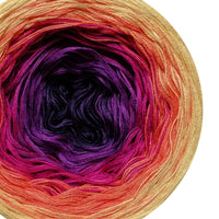 Ombreccino purple, thistle, hot pink, mango, gold