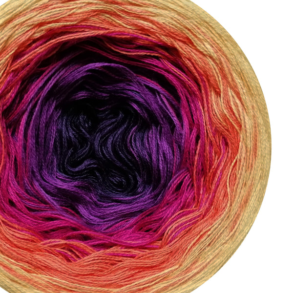 Ombreccino purple, thistle, hot pink, mango, gold