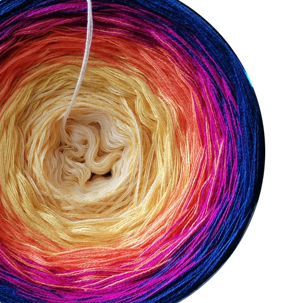 Ombreccino vanilla, gold, mango, hot pink, midnight blue