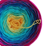 Ombreccino gold, riviera, seablue, hot pink