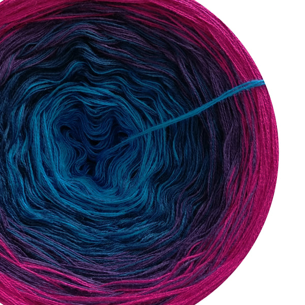 Ombreccino seablue, midnight blue, purple, hot pink