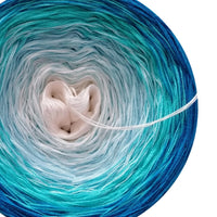 Ombreccino wool white, dragonfly, riviera, seablue
