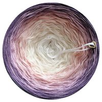 Ombreccino wool white, creme, peach, dirty pink, violet