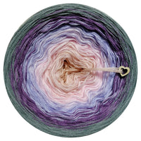 Ombreccino peach, baby pink, crocus, lupine, medium grey