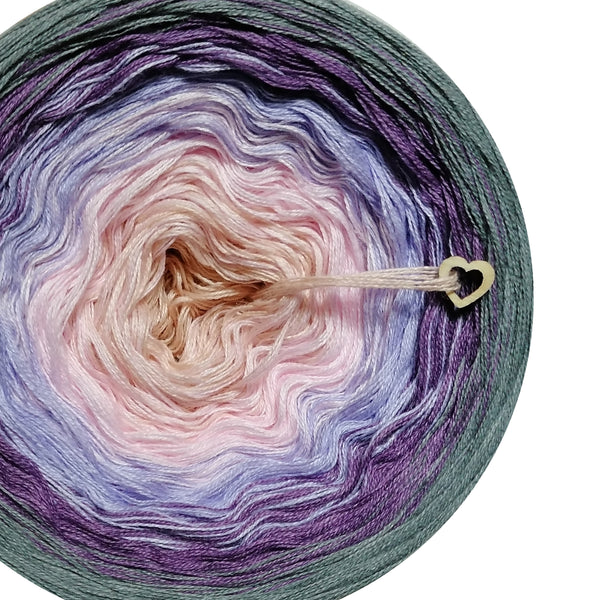 Ombreccino peach, baby pink, crocus, lupine, medium grey