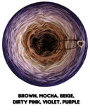 Ombreccino brown, mocha, beige, dirty pink, violet, purple