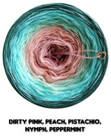 Ombreccino dirty pink, peach, pistachio, nymph, peppermint