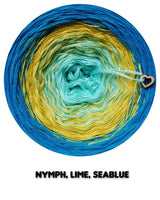 Ombreccino nymph, lime, seablue